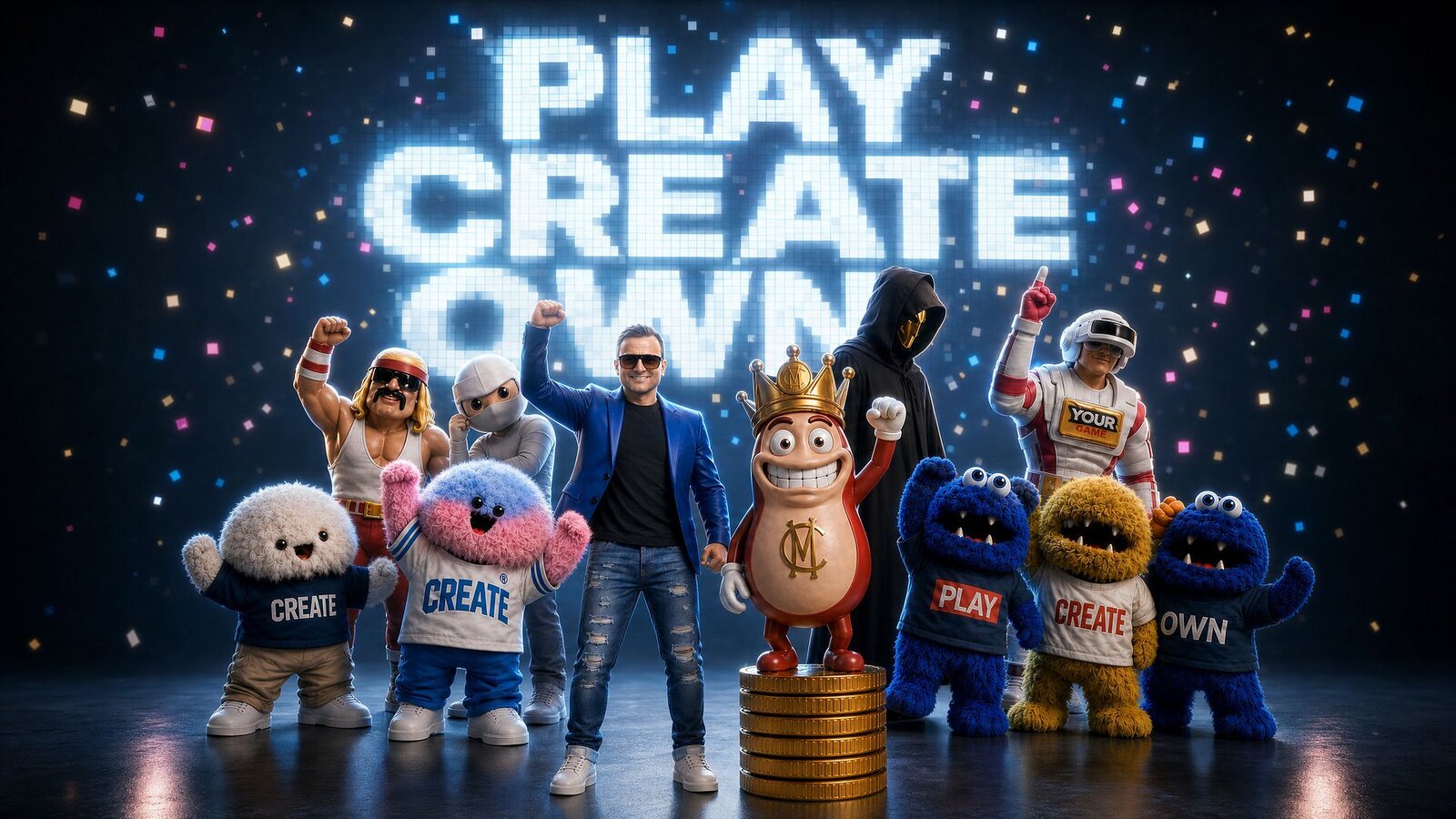 Play Create Own — die Crew auf der Bühne